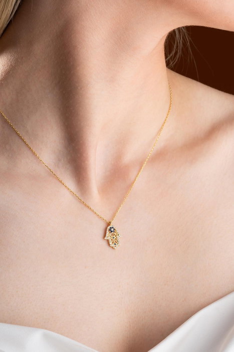Heliophilia Silver Collar de Plata de Ley 925 con Baño de Oro y Circón